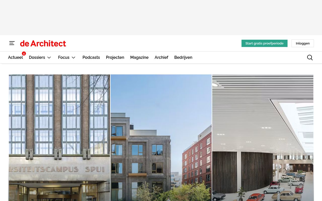 Homepage screenshot of dearchitect.nl