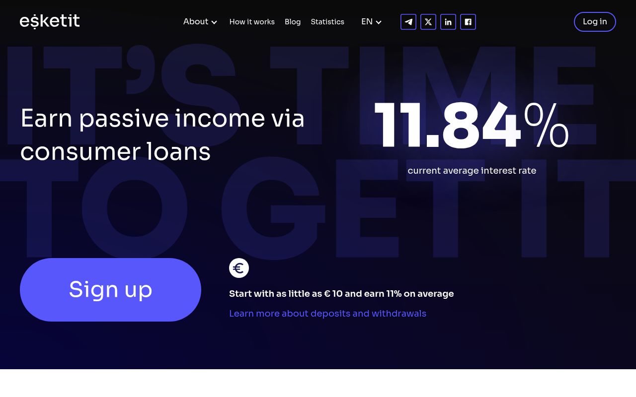 Homepage screenshot of esketit.com