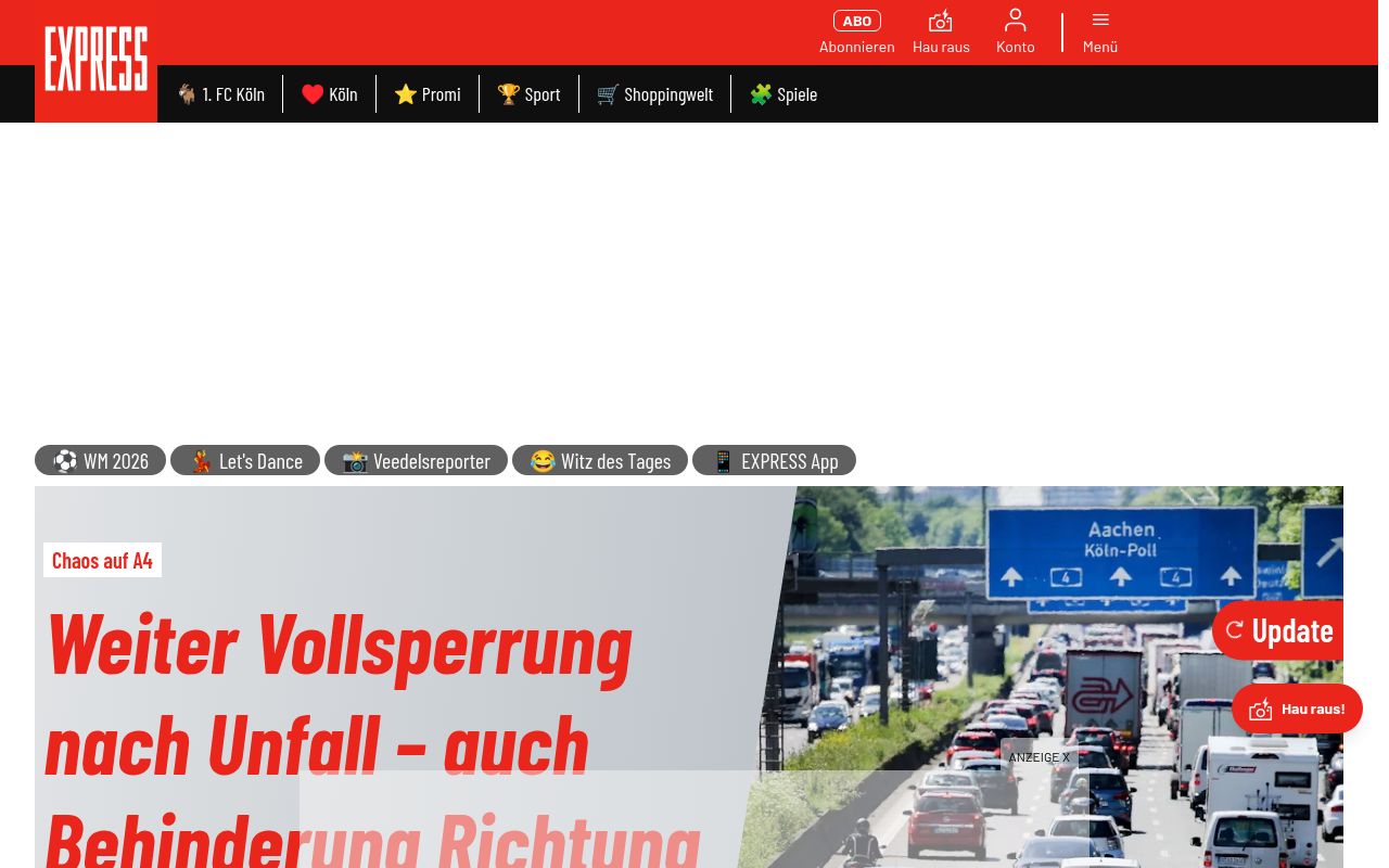 Homepage screenshot of express.de