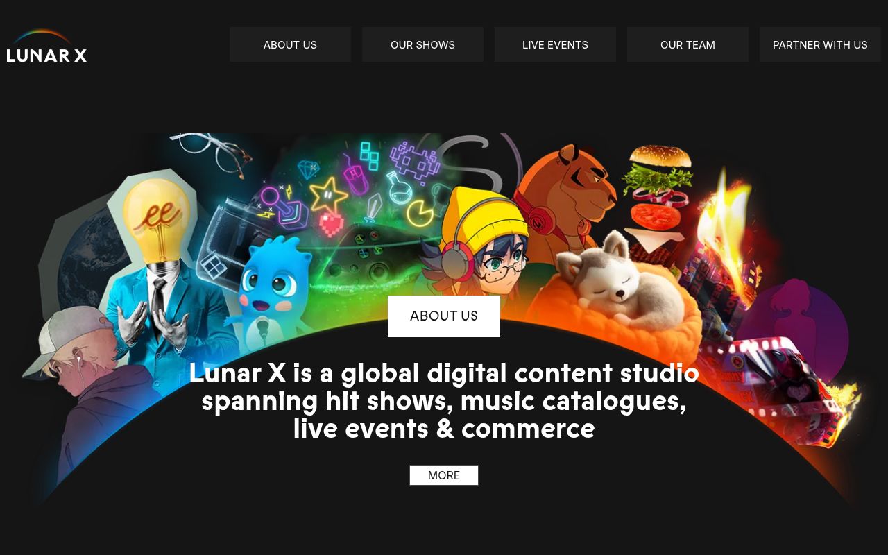 Homepage screenshot of lunar-x.com