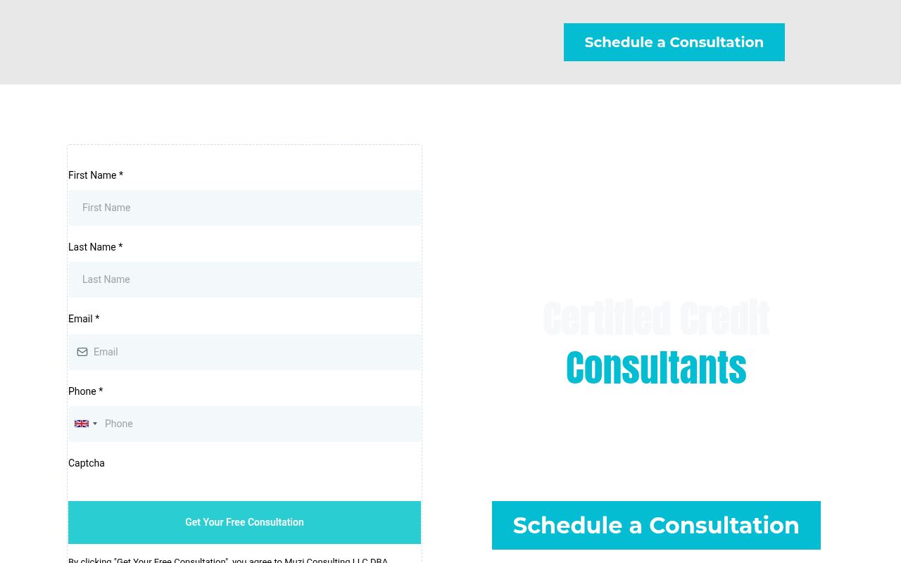 Homepage screenshot of muziconsulting.com