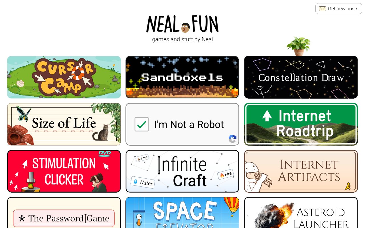 Homepage screenshot of neal.fun