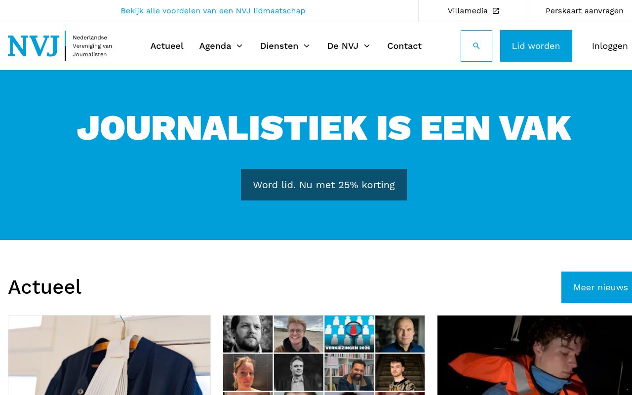 Homepage screenshot of nvj.nl