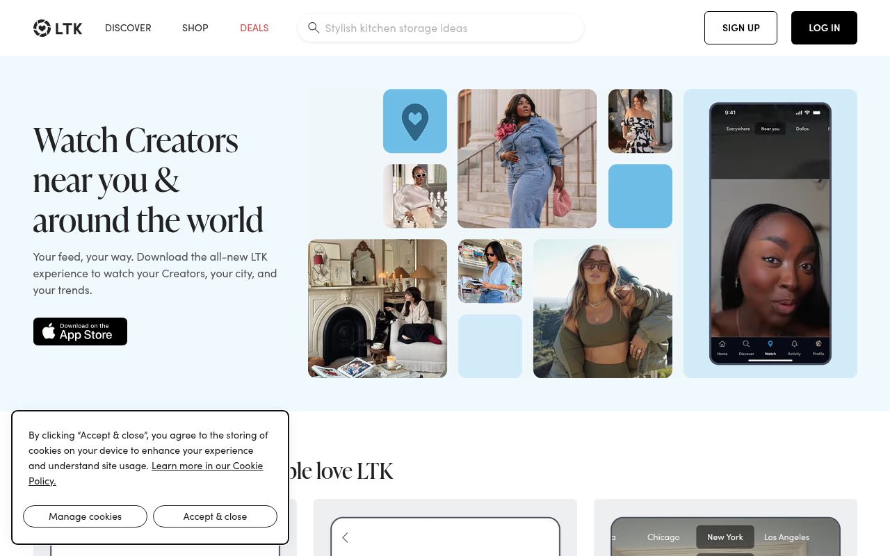 Homepage screenshot of shopltk.com