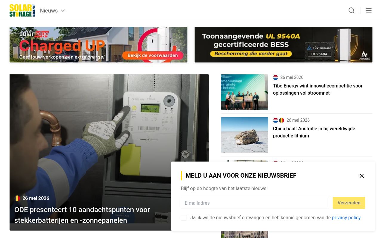 Homepage screenshot of solarmagazine.nl