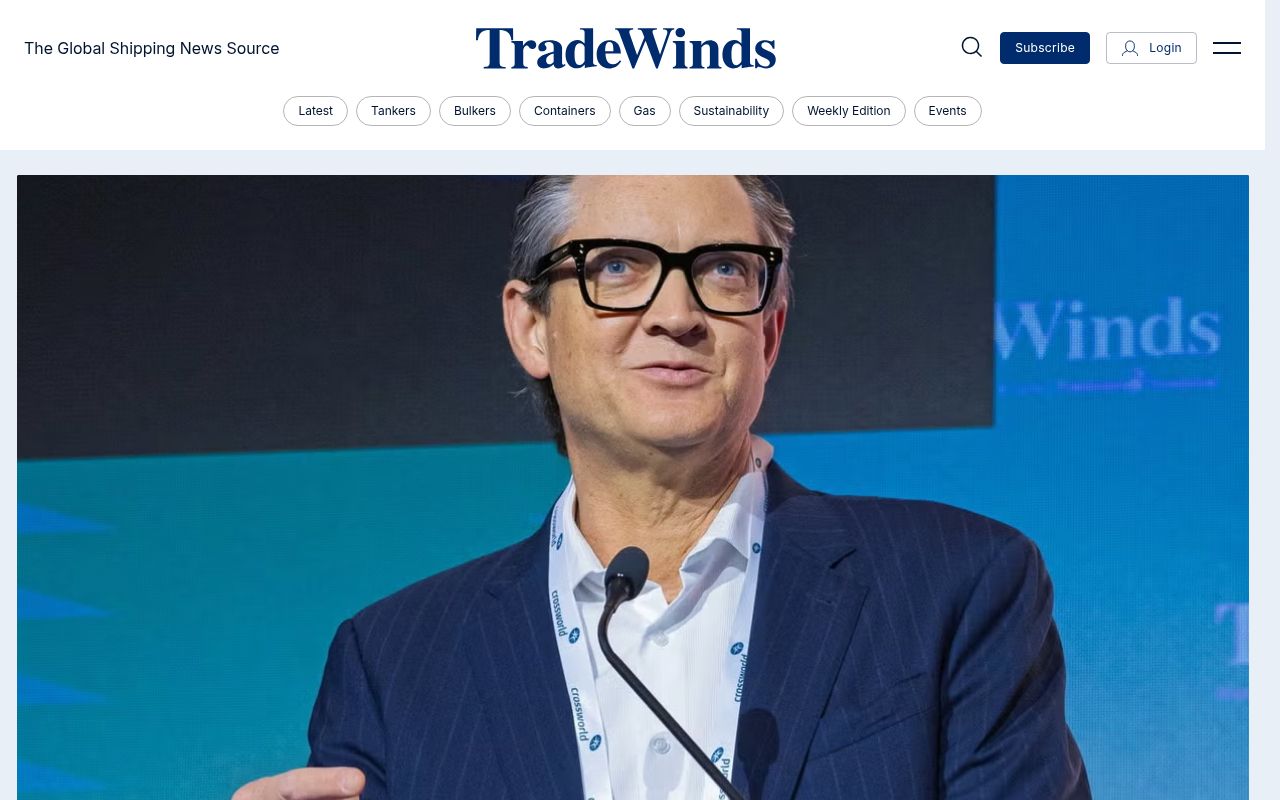 Homepage screenshot of tradewindsnews.com